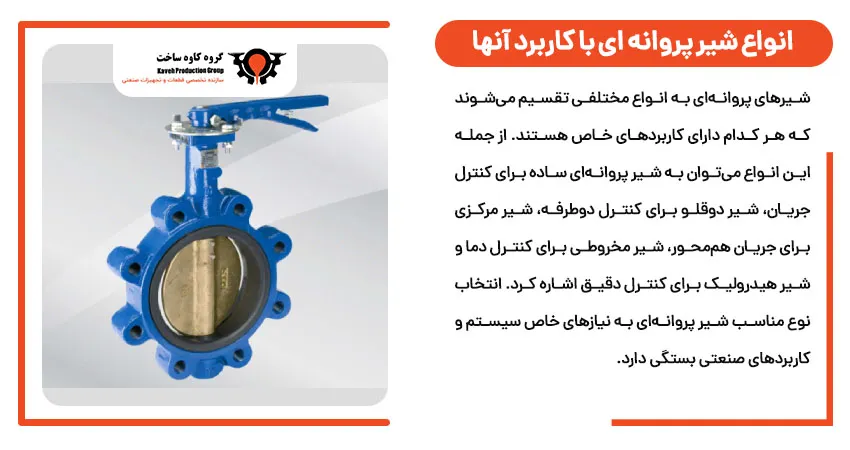 انواع شیر پروانه ای با کاربرد آنها
